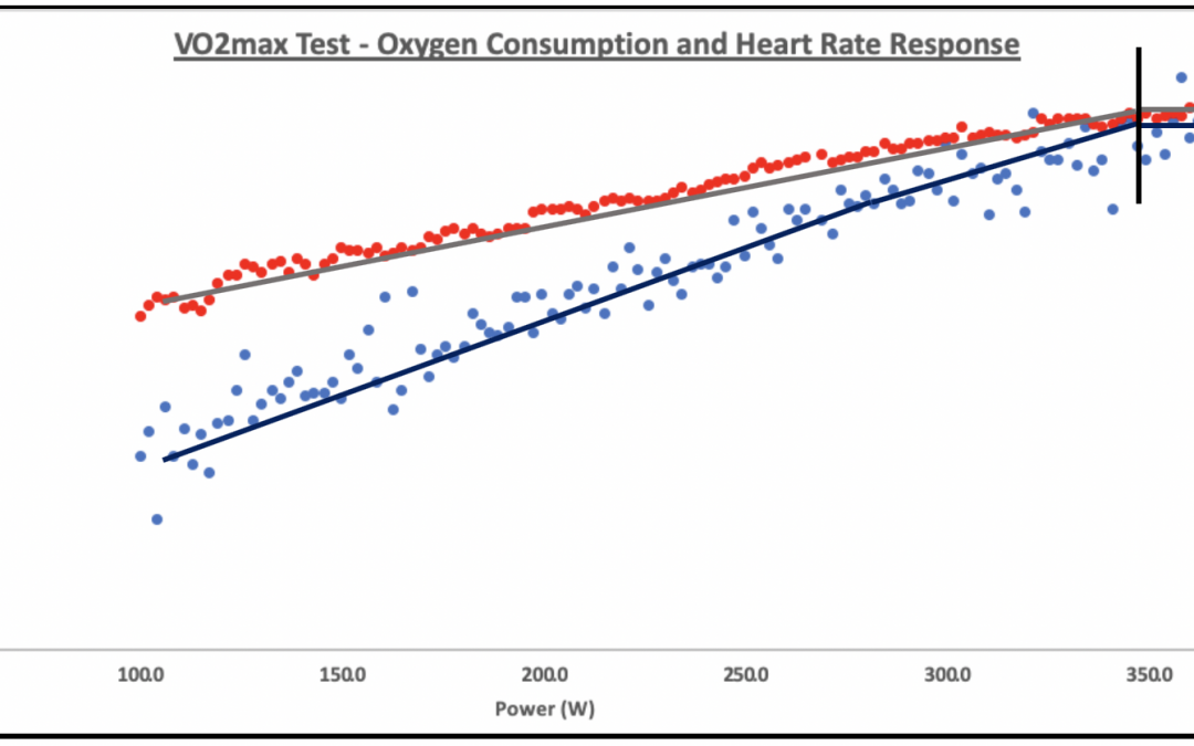 Oxygen consumption and heart rate response graph