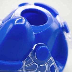 blue Hans Rudolph mask close up
