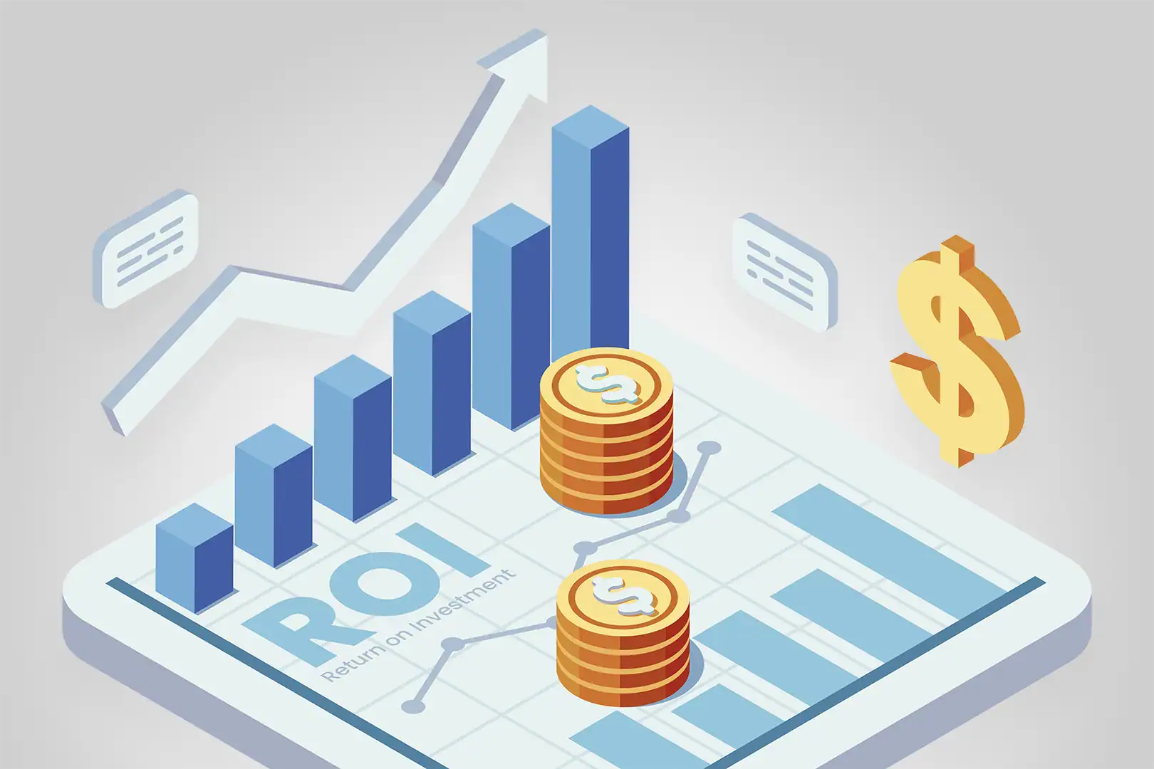 Illustration showing return on investment growth from offering metabolic testing services in fitness businesses