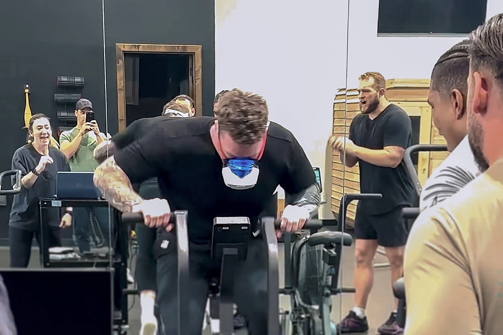 NFL athlete wearing the VO2 Master Analyzer during NFL Combine VO2 metabolic testing at Continuum HP.